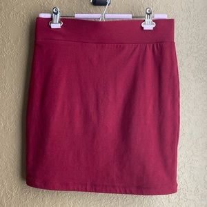 Forever 21 Red Tight, but Stretchy Mini Skirt
